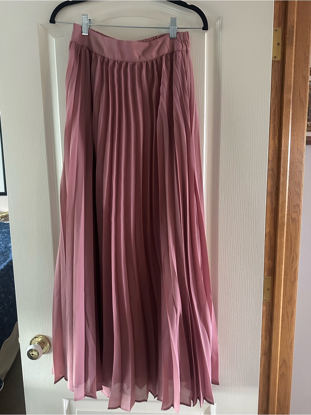 Pleated Maxi Skirt in Dusty Rose